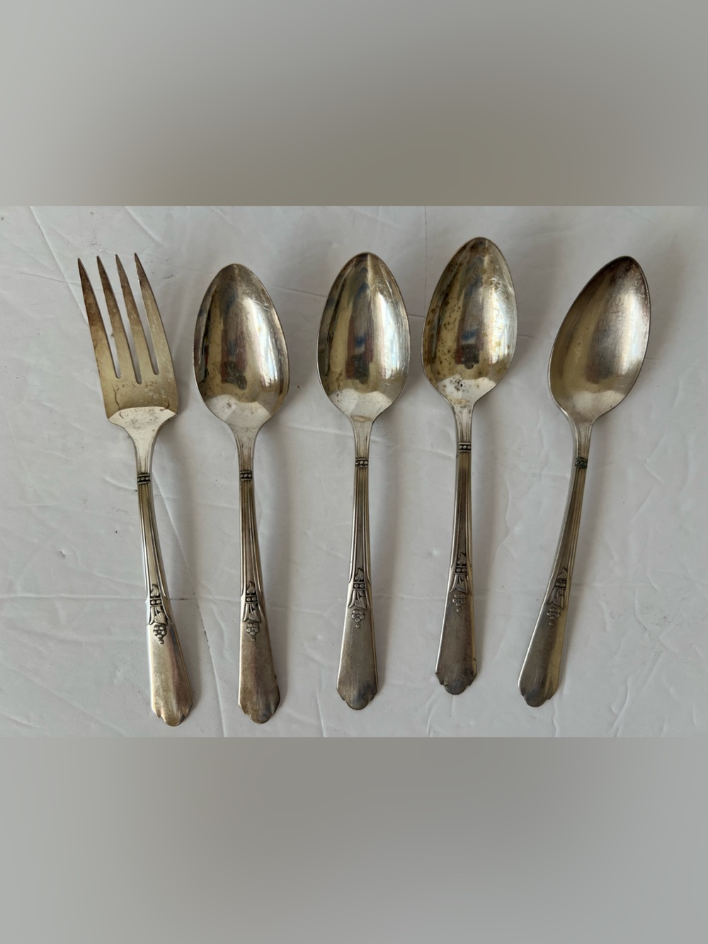 Vintage Oneida Ltd Simeon L & George H Rogers Daffodil Silverplate 5 Pc Serving